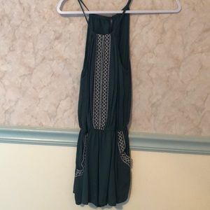 green with pattern romper